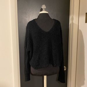 💜 Free People Fuzzy Fluffy Chunky Sweater in Black
